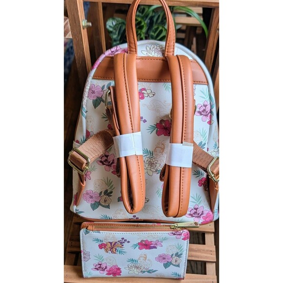 Disney Loungefly Princess Floral Sketch Mini Backpack & Wallet Set NWOT main image 4
